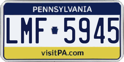 PA license plate LMF5945