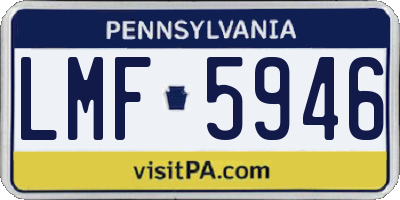 PA license plate LMF5946