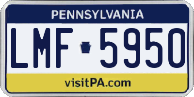 PA license plate LMF5950