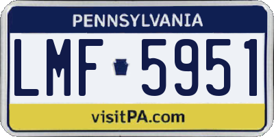 PA license plate LMF5951