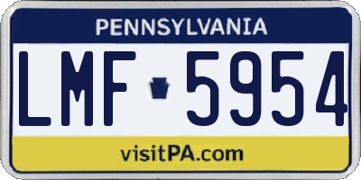 PA license plate LMF5954