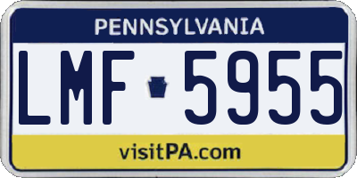 PA license plate LMF5955