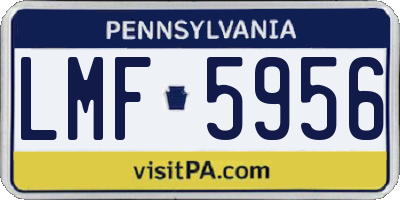 PA license plate LMF5956