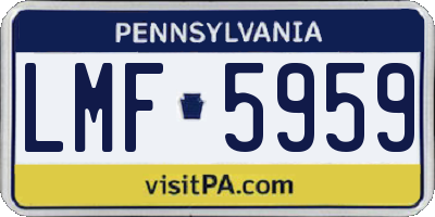 PA license plate LMF5959
