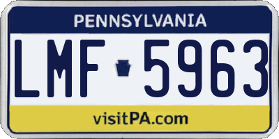 PA license plate LMF5963