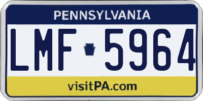PA license plate LMF5964