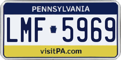 PA license plate LMF5969