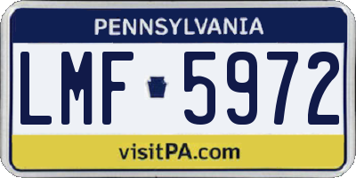 PA license plate LMF5972