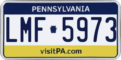 PA license plate LMF5973