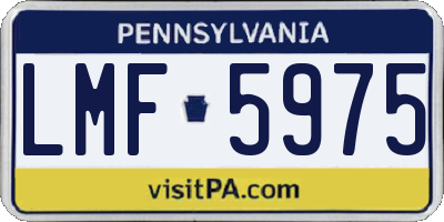 PA license plate LMF5975