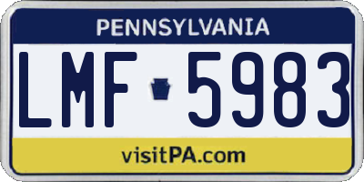 PA license plate LMF5983