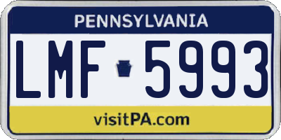 PA license plate LMF5993