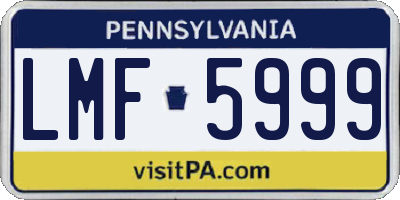 PA license plate LMF5999