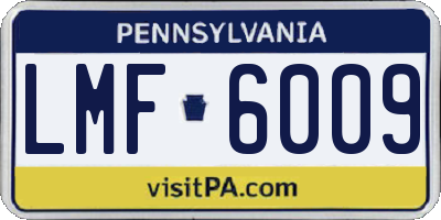 PA license plate LMF6009