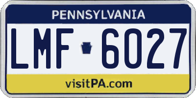 PA license plate LMF6027