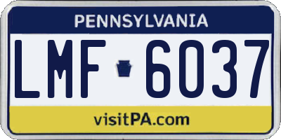 PA license plate LMF6037