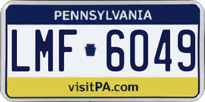 PA license plate LMF6049