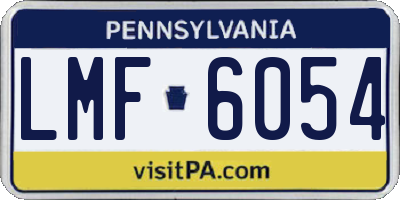 PA license plate LMF6054