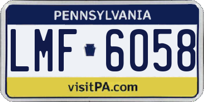 PA license plate LMF6058