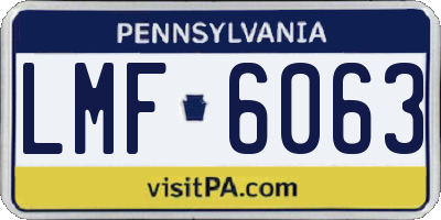 PA license plate LMF6063