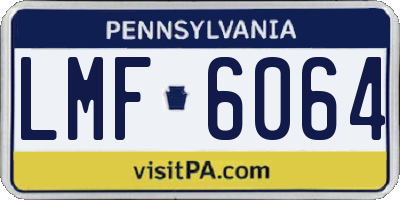 PA license plate LMF6064