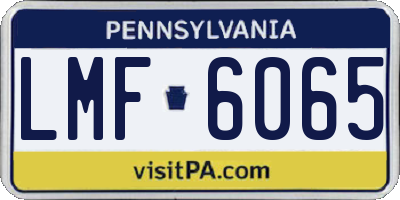 PA license plate LMF6065
