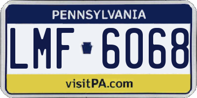 PA license plate LMF6068
