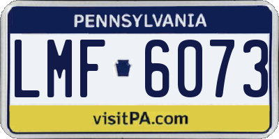 PA license plate LMF6073