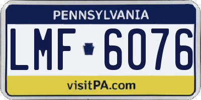 PA license plate LMF6076