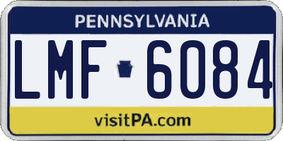 PA license plate LMF6084