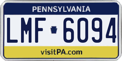 PA license plate LMF6094