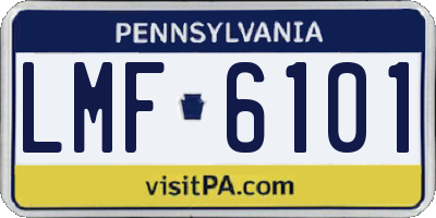 PA license plate LMF6101