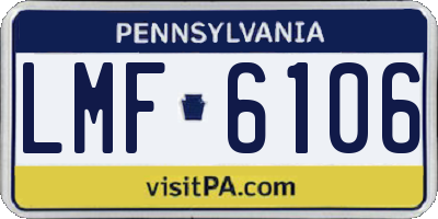PA license plate LMF6106