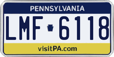 PA license plate LMF6118
