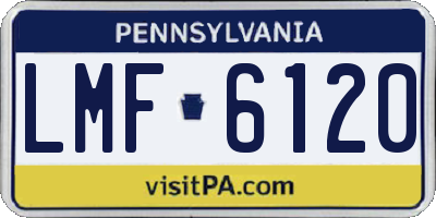 PA license plate LMF6120