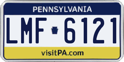 PA license plate LMF6121