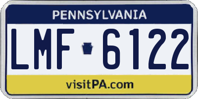PA license plate LMF6122