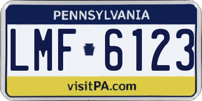 PA license plate LMF6123