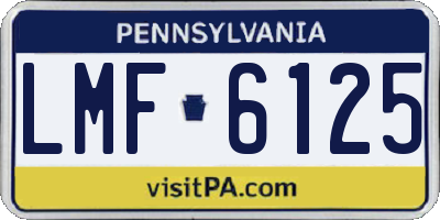 PA license plate LMF6125
