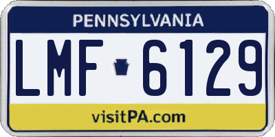 PA license plate LMF6129