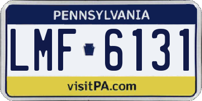 PA license plate LMF6131