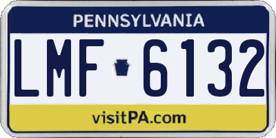 PA license plate LMF6132
