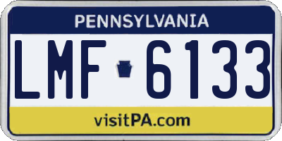PA license plate LMF6133