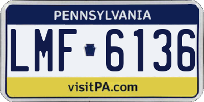 PA license plate LMF6136