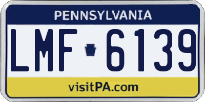 PA license plate LMF6139