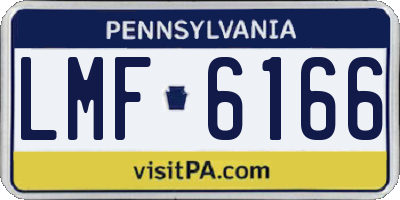 PA license plate LMF6166