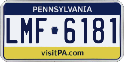 PA license plate LMF6181