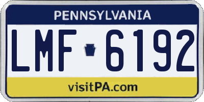 PA license plate LMF6192