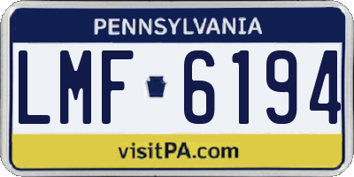 PA license plate LMF6194