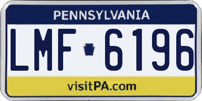 PA license plate LMF6196